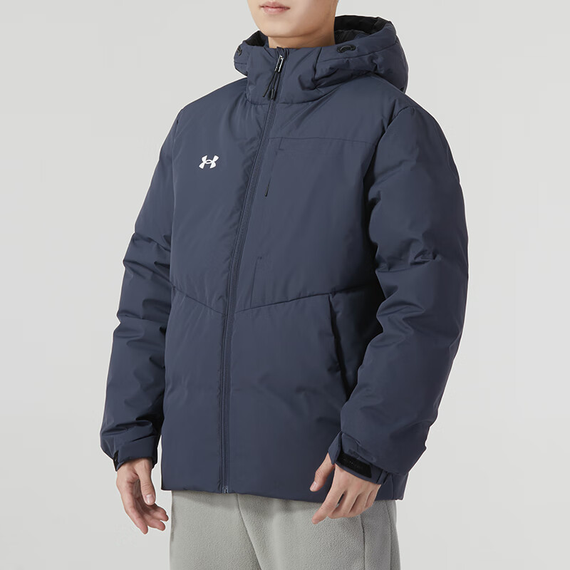 安德玛(Under Armour)男装新款时尚简约百搭运动休闲舒适保暖连帽羽绒服25600804-001 ZP高清大图