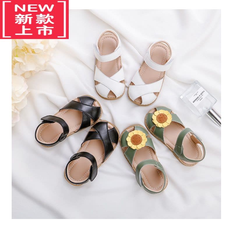 可莉允儿童休闲包头凉鞋软底宝宝鞋女童公主凉白色鞋宝宝鞋子运动休闲鞋图片