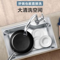 摩恩304不锈钢水槽单槽厨房水槽套餐水龙头水池洗菜盆台下洗碗盆