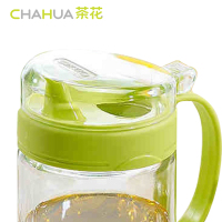 茶花(CHAHUA)玻璃油壶6002防漏油瓶酱油瓶醋瓶(450ML) 草绿色 450ML玻璃瓶身