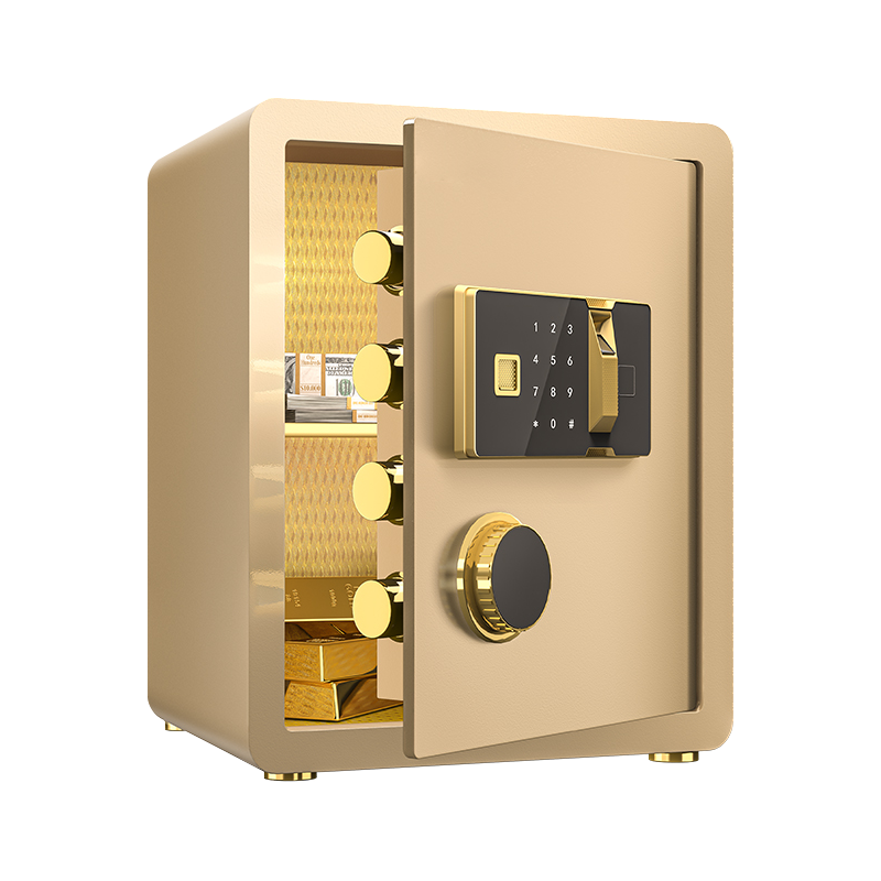 臻远ZY-NW-BXGS-18全钢实心保险柜办公防盗保险箱 高40cm金色指纹款高清大图