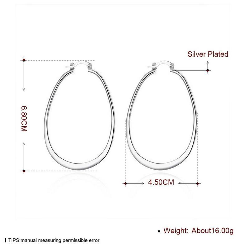 E044Women silver plated earring镀925纯银耳圈时尚创意耳环饰品