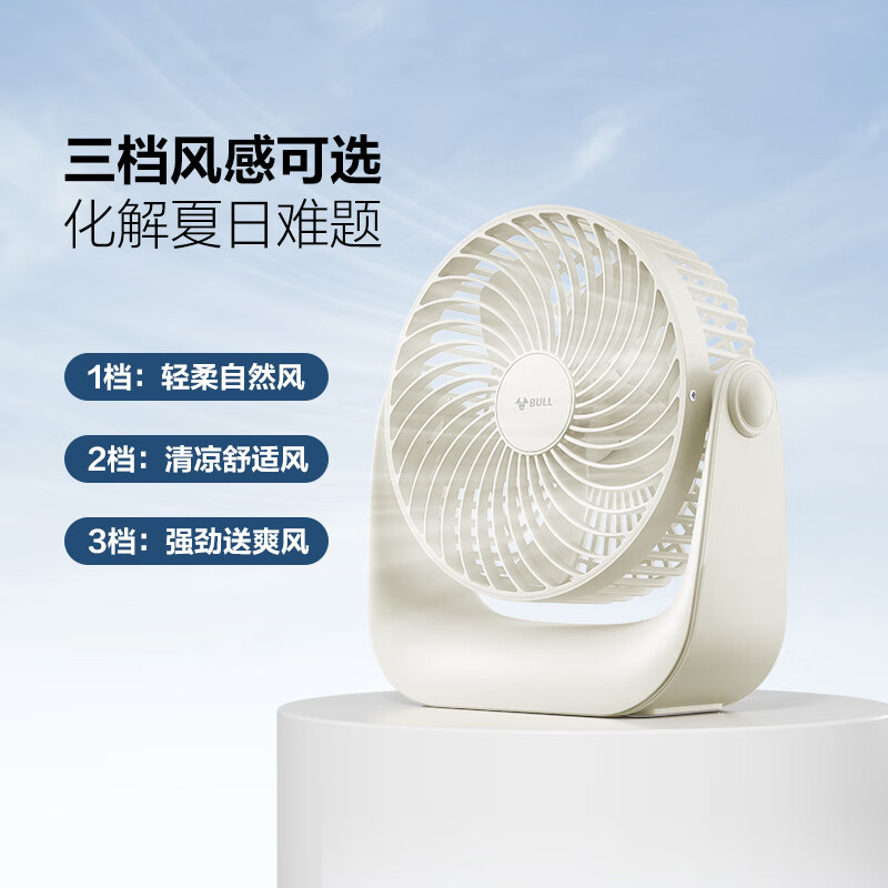 公牛BULL FZ1FA4盒装茱萸粉桌面USB风扇(C198)4000mAh高清大图