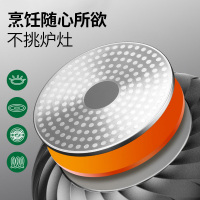 荣事达(Royalstar)麦饭石炒锅30cm不粘锅家用炒菜锅平底煎炒锅耐磨少油烟电磁炉专用煤燃气适用RA112202
