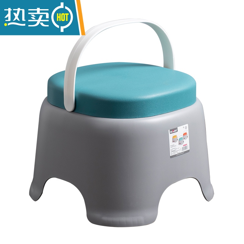 敬平手提塑料家用矮凳客厅成人收纳宝宝圆凳浴室防滑儿童板凳凳子收纳凳高清大图