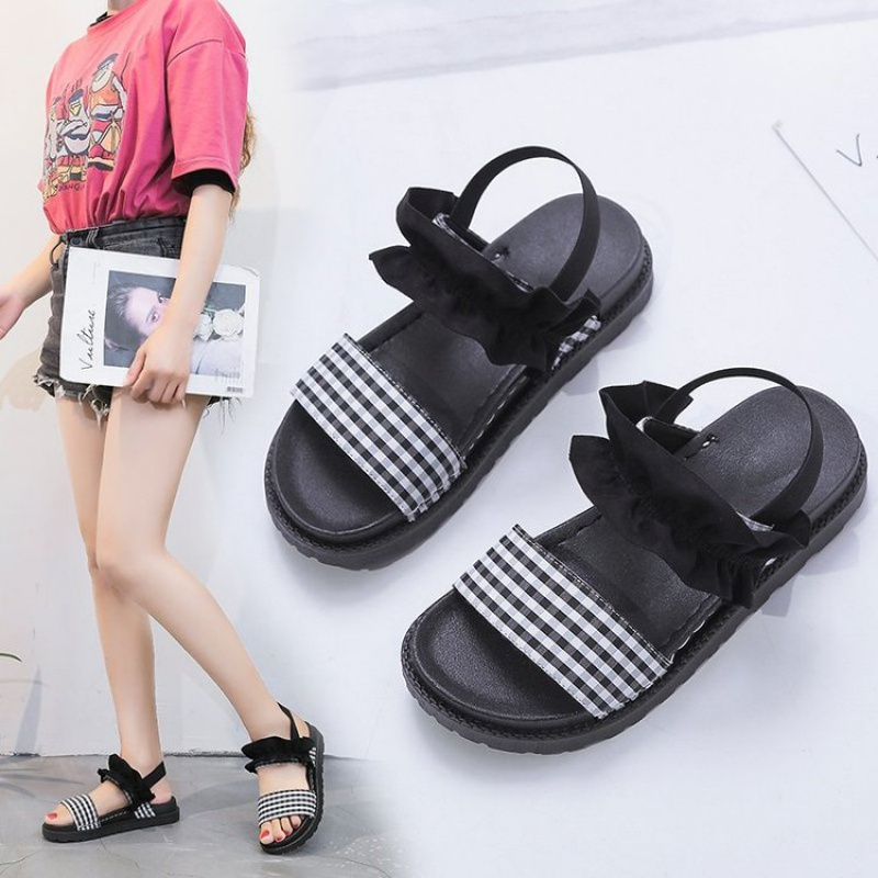 枫述女童大码凉鞋2021新款时尚韩版公主鞋女中大童学生平底沙滩鞋