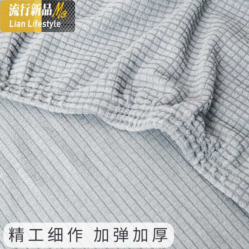 萬能全盖沙发床套简易折叠无扶手弹力沙发套罩布艺全包通用套子 三维工匠 酒红色 适合150-190厘米长沙发床套