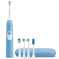 飞利浦（Philips）电动牙刷HX6275/63成人充电式声波震动31000牙刷 智能计时呵护牙龈美白牙齿 清晰蓝