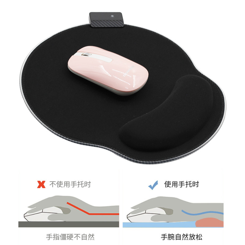 科栎达发光纯黑组合护腕1加大版记忆棉护腕鼠标垫鼠标护手腕托电脑滑鼠垫子