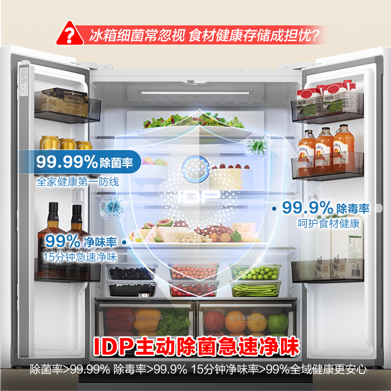容声501pro IDP净味法式四门双系统家用风冷白色冰箱以旧换新补贴BCD-501WD3MPZ