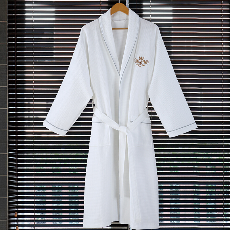 五星级酒店棉浴袍华夫格棉睡衣浴衣情侣夏季男女薄款睡袍定制
