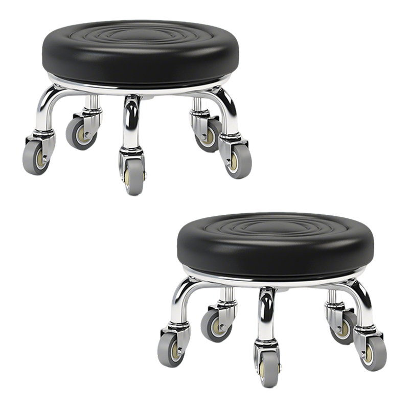 先围 静音滑轮矮凳 40*22cm-水波黑 个高清大图