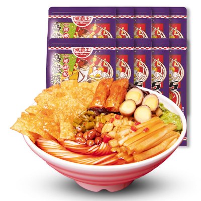 螺霸王螺蛳粉加辣加臭版400g*10袋 礼盒装柳州螺狮粉螺丝速食米粉