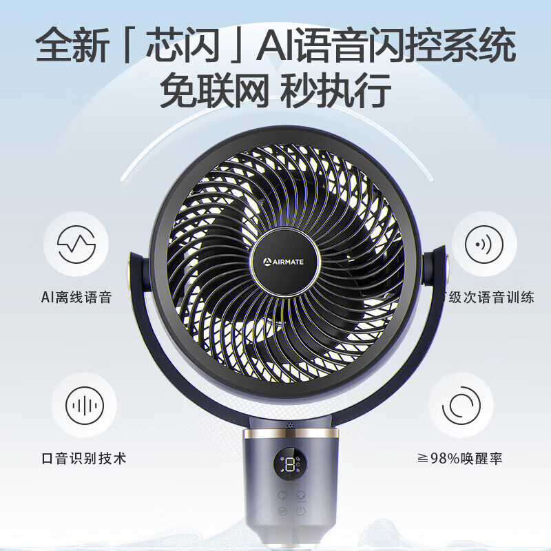 艾美特(Airmate) 空气循环扇遥控电风扇家用摇头电扇涡轮换气扇循环对流风扇落地 FA18-SRD116(语言款)高清大图