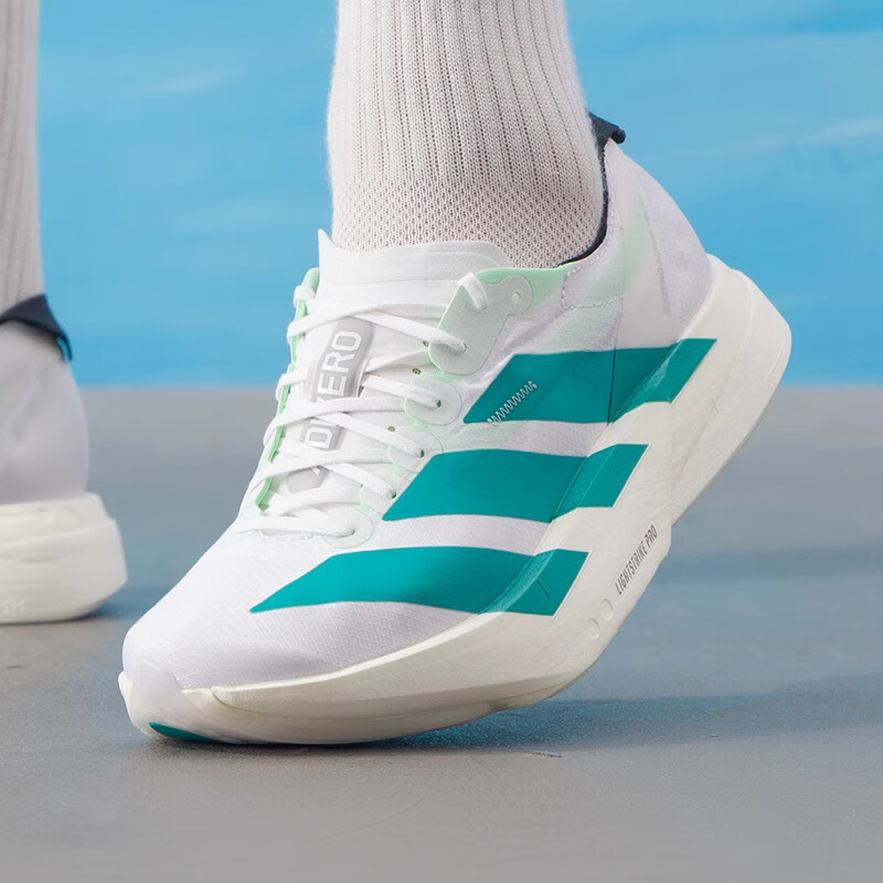 阿迪达斯(adidas)男鞋 ADIZERO ADIOS PRO 4 M缓震跑步鞋休闲运动鞋 JR1267 白/绿色 40码