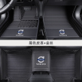 沃尔沃XC60脚垫S60L XC90 S40 S80L XC40 S90汽车脚垫全包围专用_77_558 【单层款-带车标】黑色金线