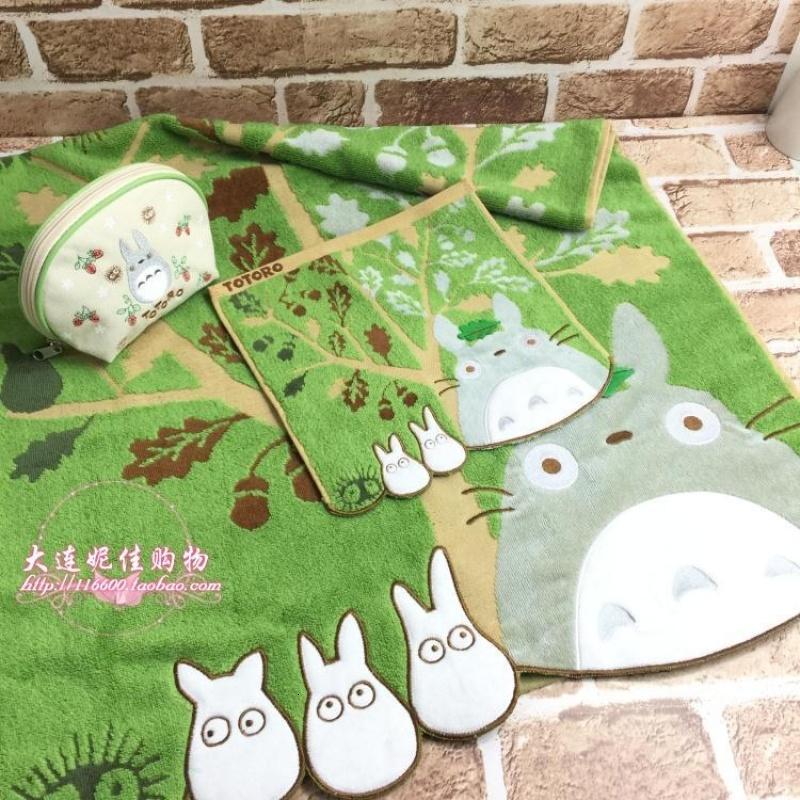 专柜品出口日本TOTORO龙猫毛巾浴巾大小方巾手帕纯棉立体