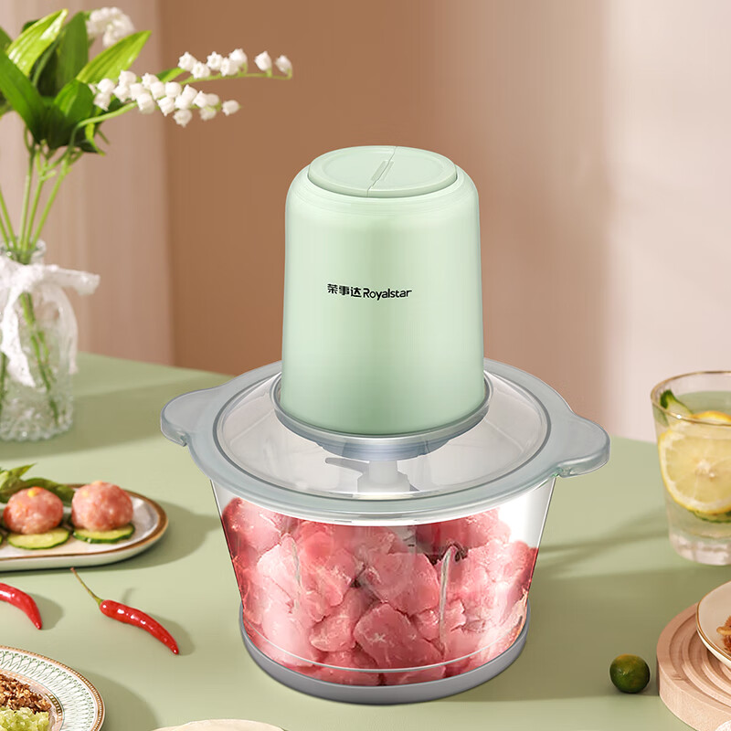 荣事达(Royalstar)绞肉机家用绞馅机碎肉机电动搅拌机饺子肉馅搅肉机 2L 玻璃碗【单刀】RS-JR3082