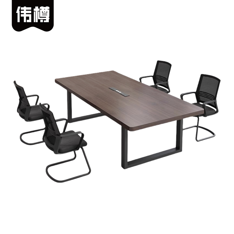 伟樽办公桌180*80*75cm+椅子*4套高清大图