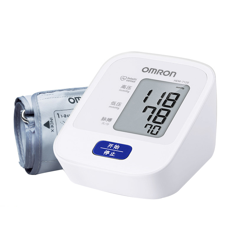欧姆龙(OMRON)电子血压计 HEM-7120 上臂式智能加压全自动血压器 家用高精准老人血压医用测压仪器配电源适配器