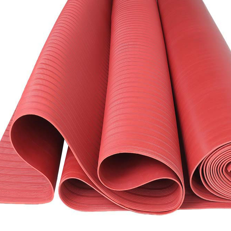 典虎 绝缘橡胶板 红色条纹10mm*1m*5m 卷高清大图