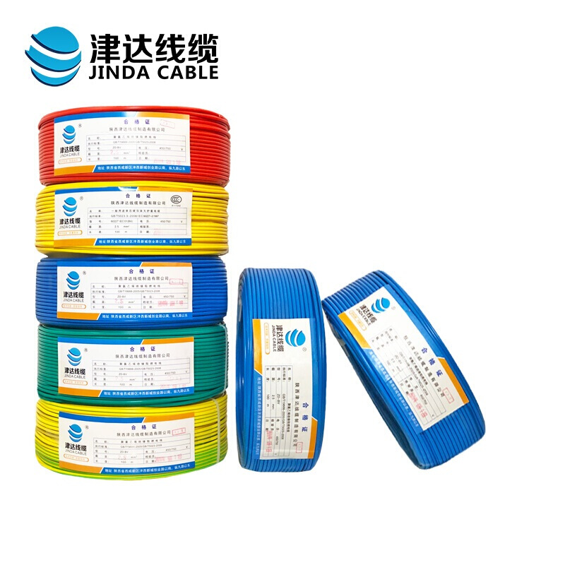 津达线缆 电线 国标阻燃单股铜芯绝缘电线 ZC-BV10平方高清大图