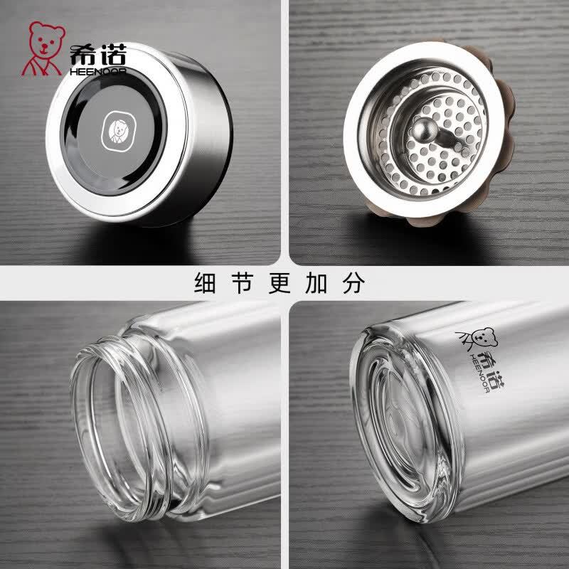 希诺 双层水杯玻璃杯高清大图