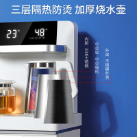 大宇(DAEWOO) 防溢水茶吧机家用全自动智能防干烧冰热双出水带遥控下置水桶一体门板立式饮水机新品[冰热型 水满即停]