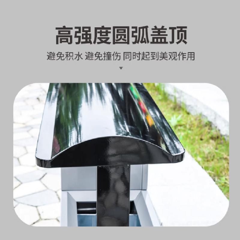 304不锈钢双桶D户外垃圾桶94X38X98cm高清大图