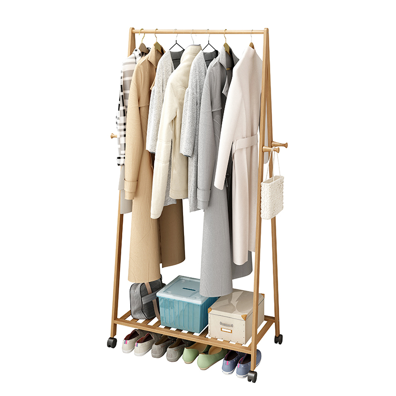 简易衣帽架落地式简约现代卧室挂衣架房间置物架法耐衣服架子家用
