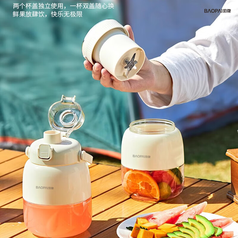 豹牌 居家外出便携一杯双盖榨汁直饮果汁桶 -PN065高清大图