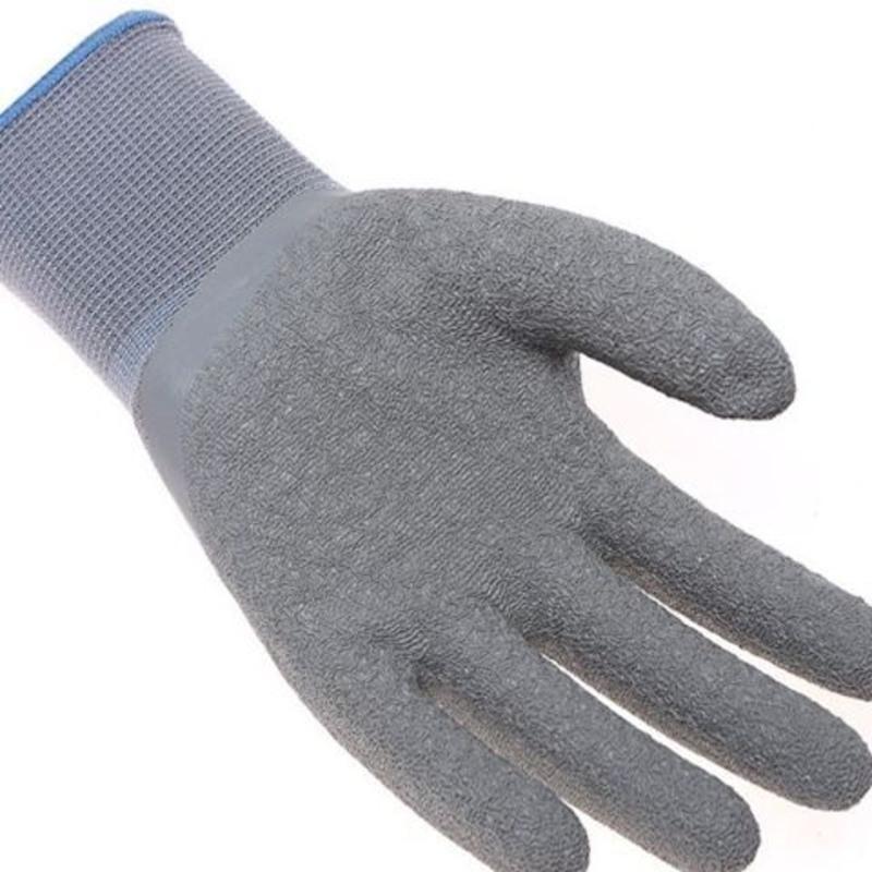 星宇l508灰12双半胶 均码 l518手套乳胶皱纹耐磨耐用防滑劳保手套干活