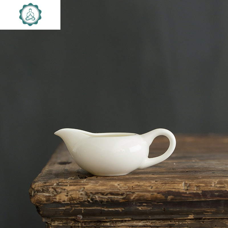 德化猪油白公道杯 德化陶瓷功夫茶具茶海分茶器滤茶器