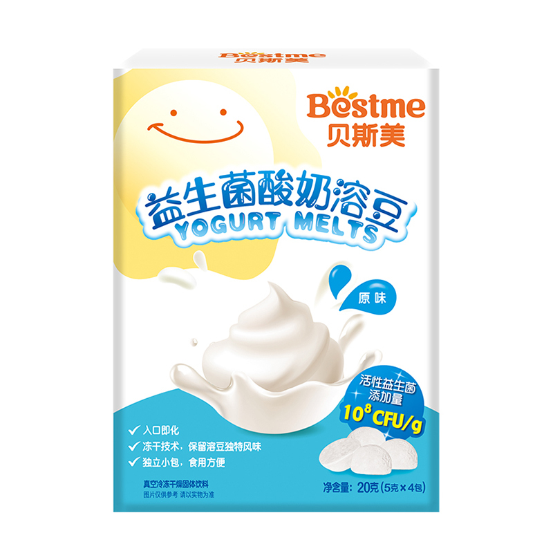 贝斯美 零食益生菌酸奶溶豆 原味小奶豆 20g