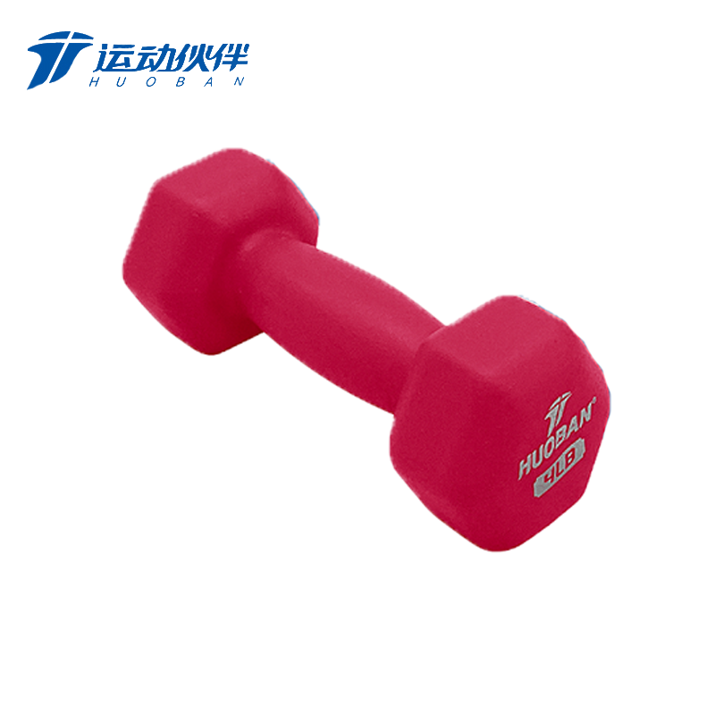 运动伙伴 4LB磨砂浸塑哑铃 HB1404*(一支装)
