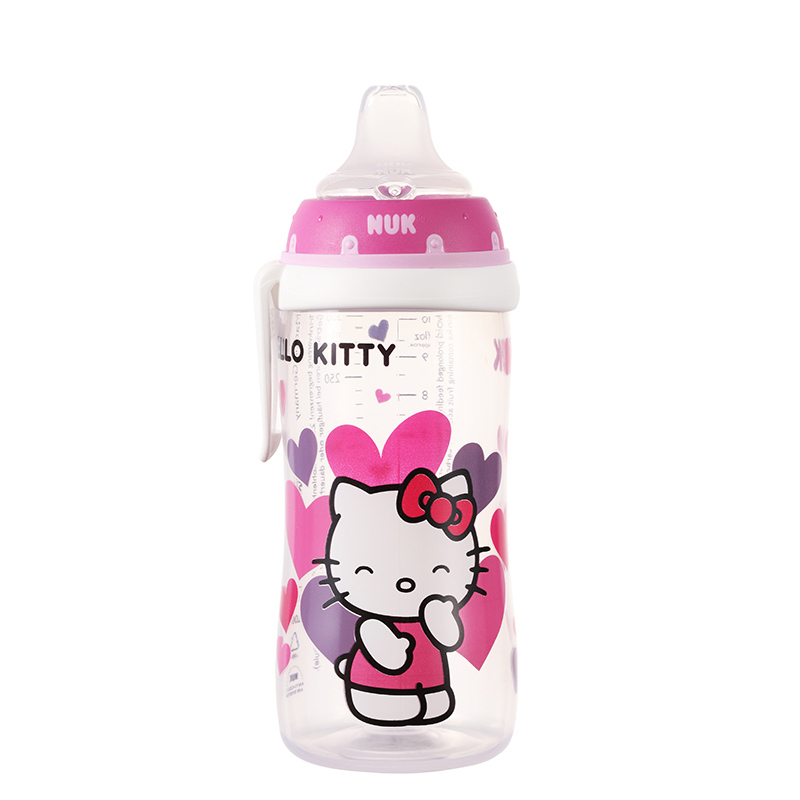 NUK活力学饮杯(Hello Kitty印花带硅胶软嘴)颜色随机