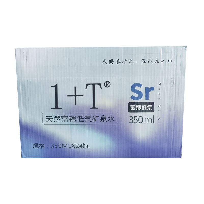 1+T 天然富锶低氘矿泉水350ml*24瓶/箱高清大图