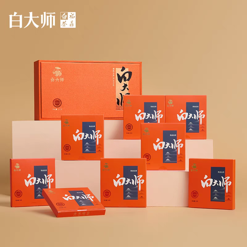 白大师 福鼎高山老白茶小方片2018年陈皮白茶寿眉紧压茶叶正宗 30克高清大图