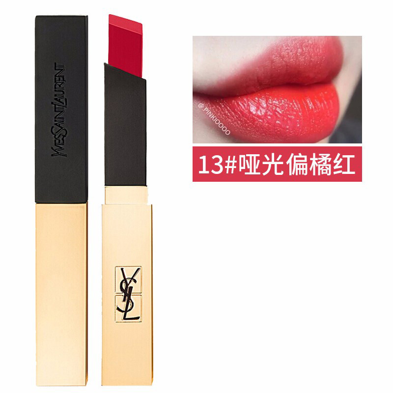 圣罗兰(YSL)小金条13#哑光偏橘红2.2g 细管口红淡化唇色 哑光雾面唇膏保湿防水 不易脱妆