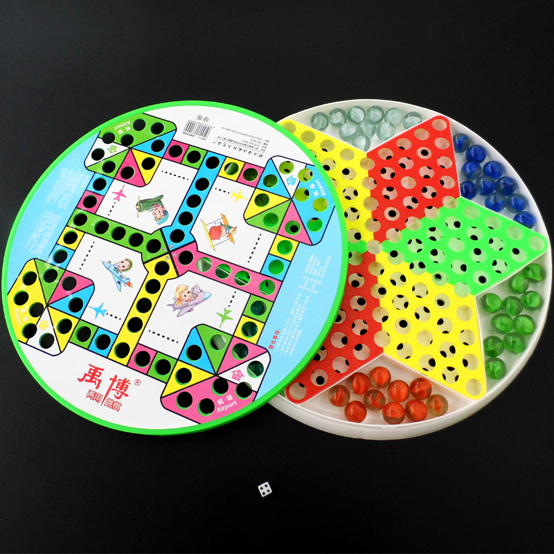 五子棋|大号玻璃弹珠跳棋飞行棋儿童益智玩具成人棋类游戏休闲五子棋