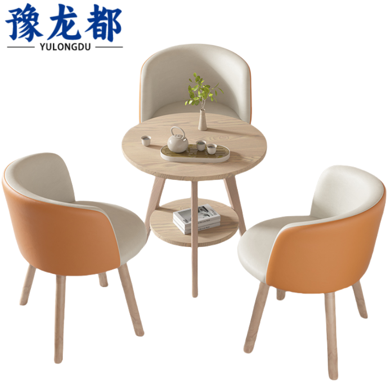 豫龙都休闲桌实木套高清大图