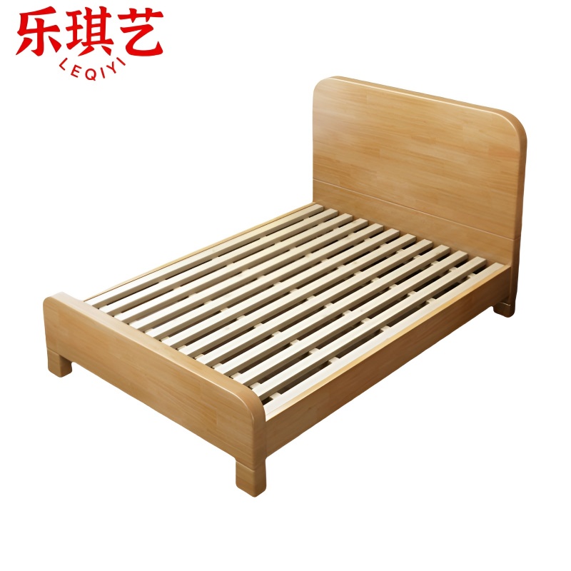 乐琪艺 单人床 原木色 200*150*46cm 张高清大图