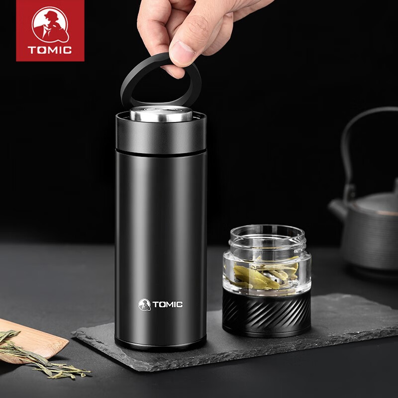 特美刻(TOMIC) 泡茶杯TW60071 枪灰色370ML
