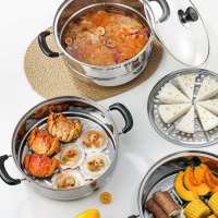 苏泊尔(SUPOR)真味鲜不锈钢三层复底蒸锅 EZ26BS10