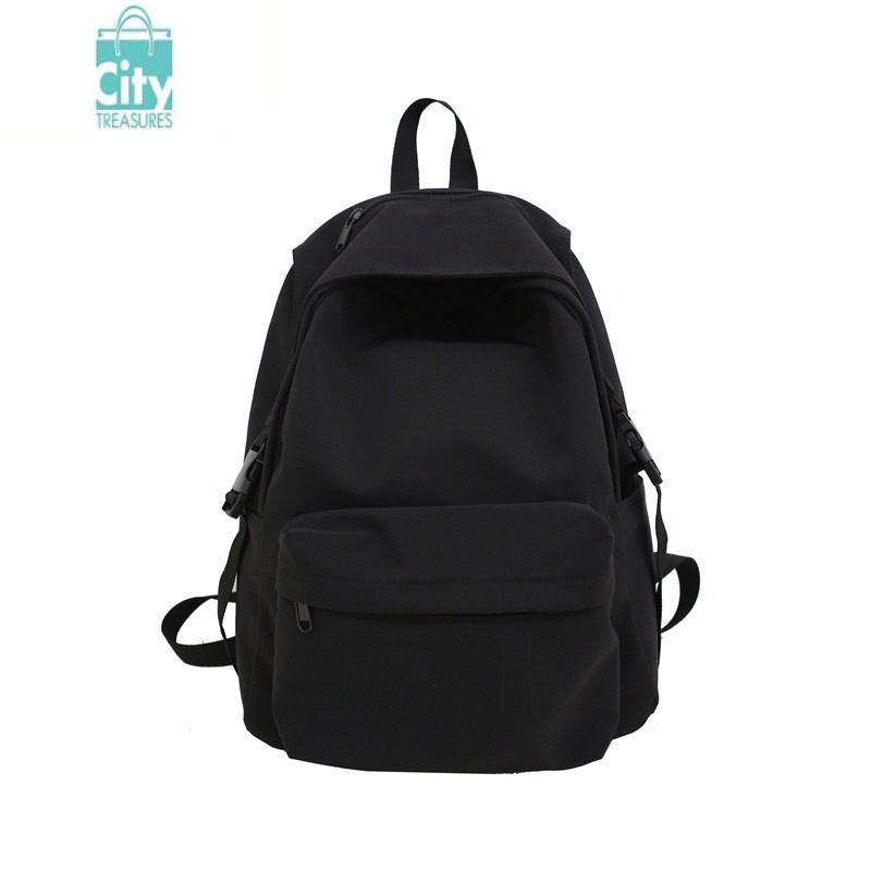 bangdou日系纯色时尚尼龙双肩包女书包女韩版高中轻便背包女大学生