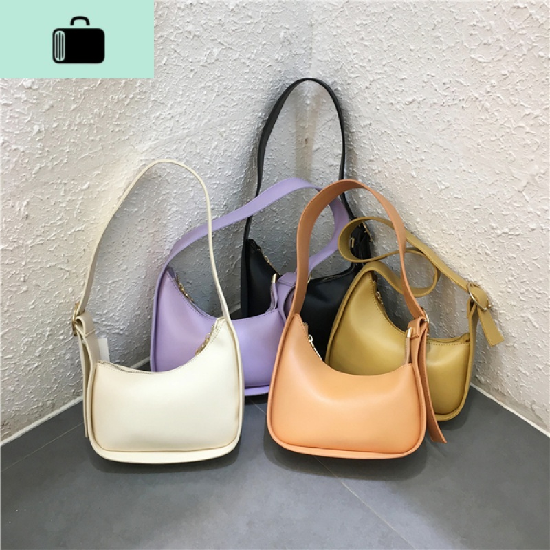 小脏柜 韩版简约复古包休闲纯色百搭复古vintage腋下包饺子中古包NEW LAKE女士单肩包