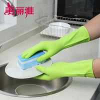 美丽雅 家务手套韧性厚实拉伸性好防滑防水丁腈耐用手套中号 1双入