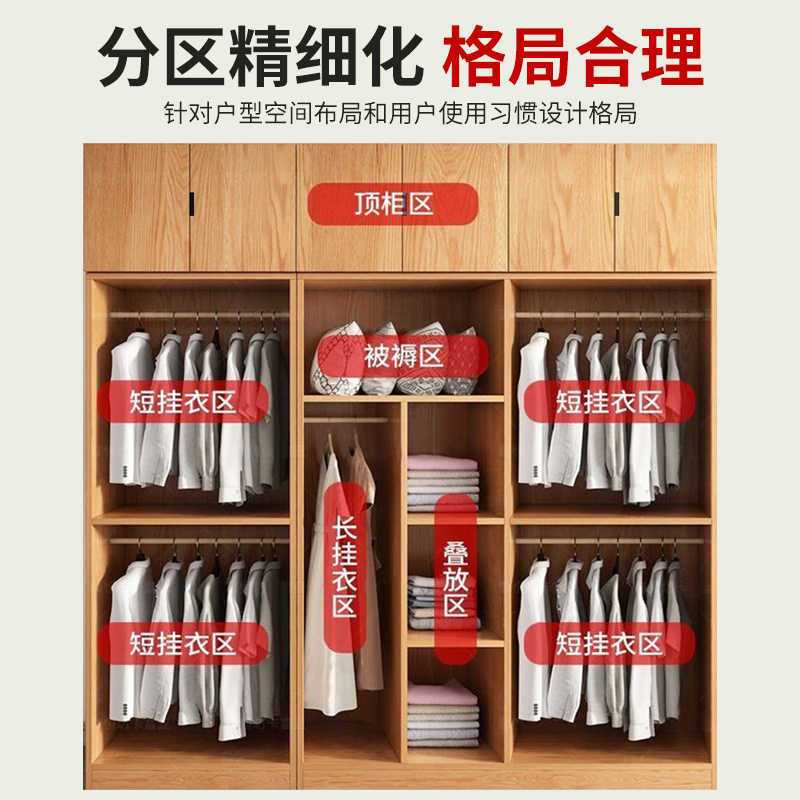 [免费安装]衣柜家用卧室实木小户型简易结实儿童柜子出租房用高清大图