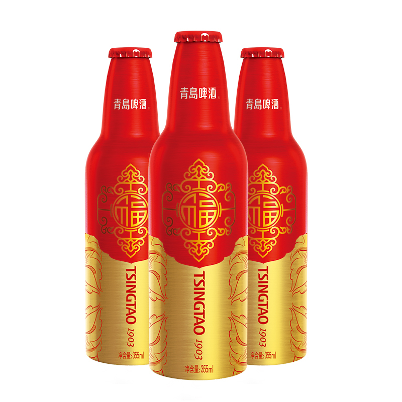 青岛啤酒(TSINGTAO)鸿运当头11度 355ml*12瓶 整箱装啤酒(常规及生肖版混发)高清大图