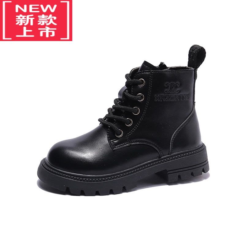 可莉允女童马丁靴中大童单靴2022秋冬款洋气儿童靴子炸街小短靴男童皮靴图片